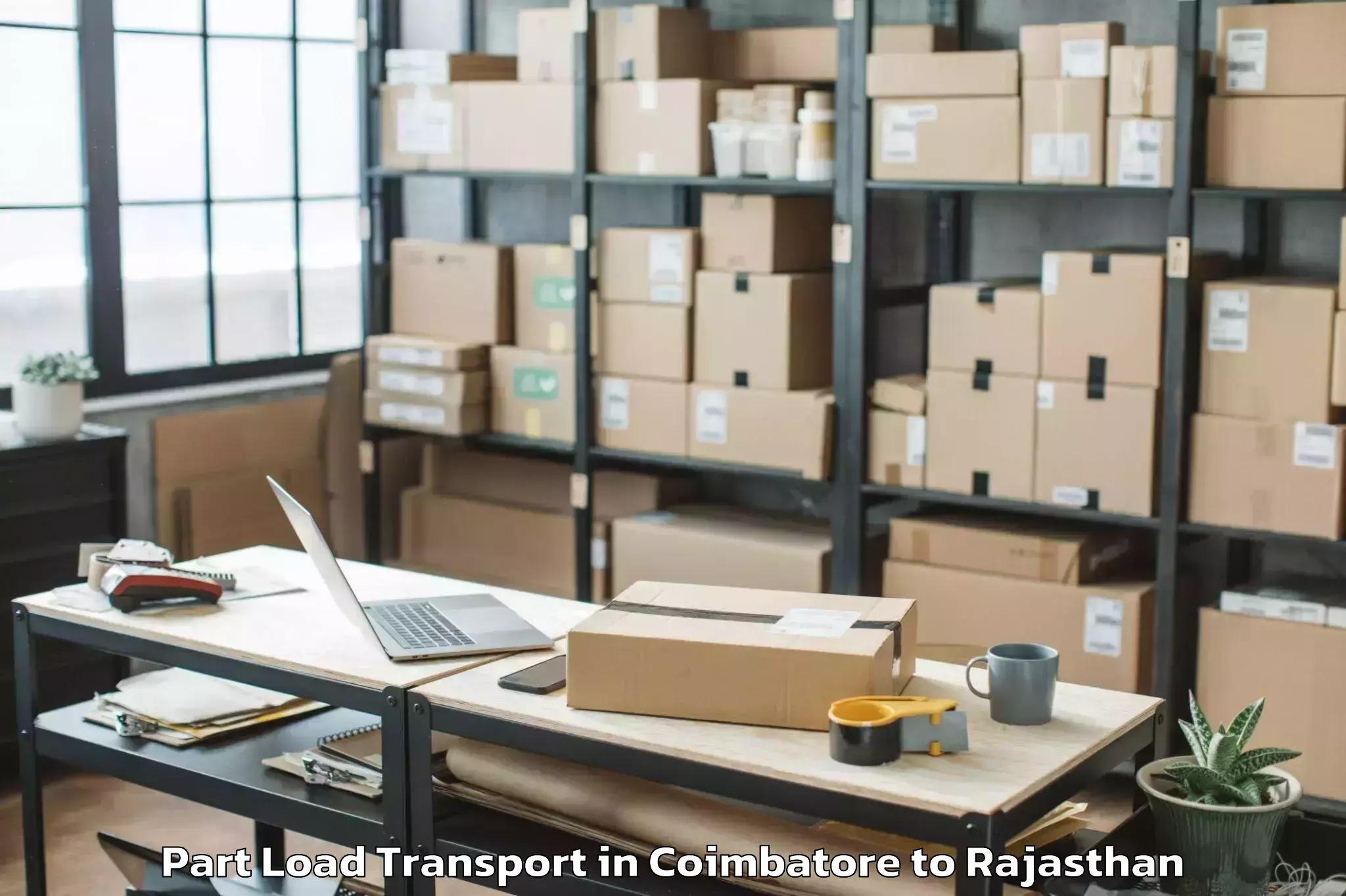 Affordable Coimbatore to Rajgarh Rajasthan Part Load Transport